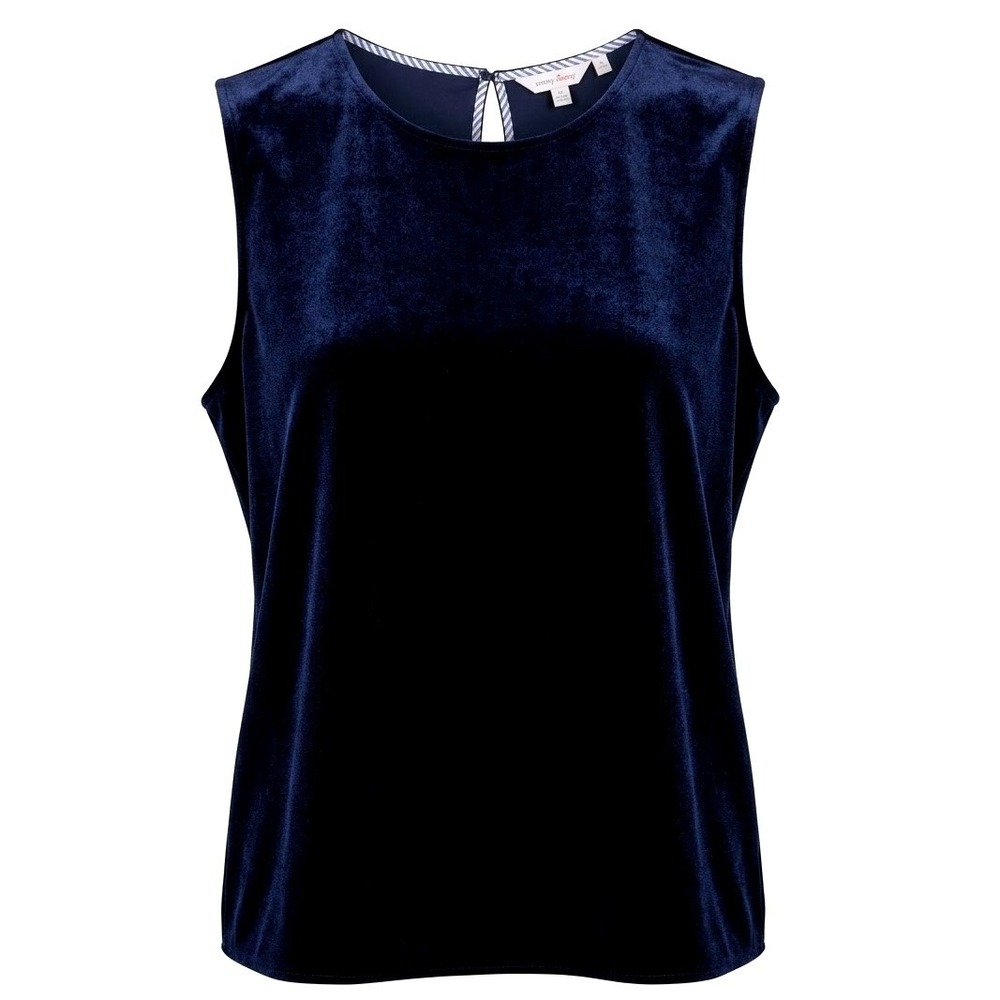 Vineyard Vines Womens Navy Blue Chic Velvet Sleeveless Whimsigoth Shell Top 2X